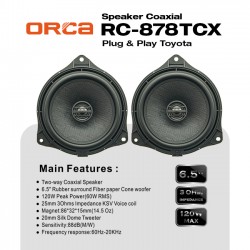 Speaker Coaxial ORCA RC-878TCX 6.5" inch Plug and Play Toyota