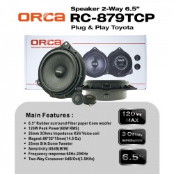 Speaker 2 Way ORCA RC-879TCP 6.5" inch Plug and Play Toyota