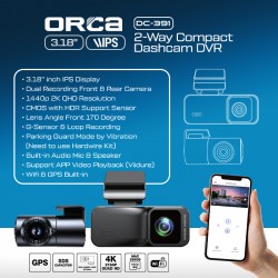 ORCA DC-391 2-WAY COMPACT DASHCAM DVR